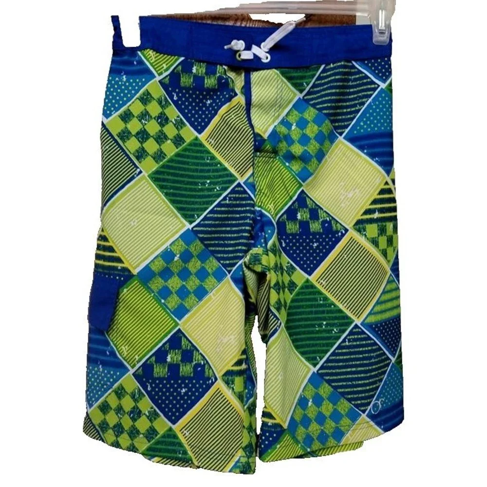 OP Boys Swim Trunks Size XL 14/16 Really Royal Pattern Blue Ocean Pacific